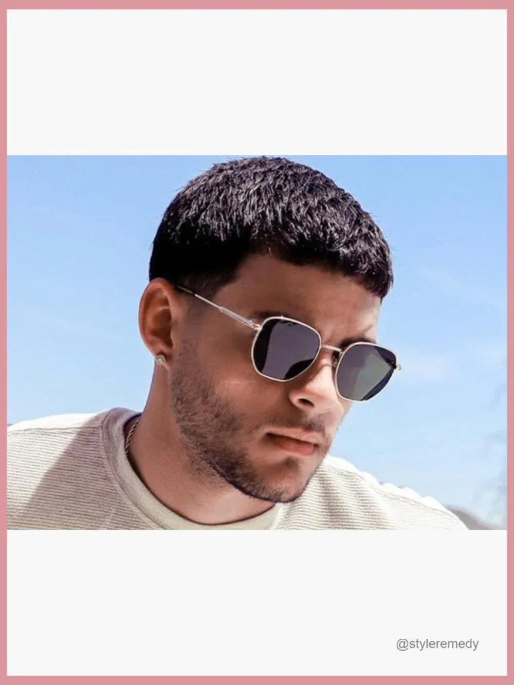 Hexagon Polarized Retro Sunglasses UV Protection Trendy Shades